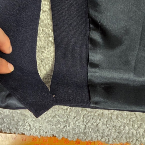 LL Bean Blazer Mens 44L Blue Polyester 2 Button Inside Zipper Pocket Vintage - Picture 7 of 16